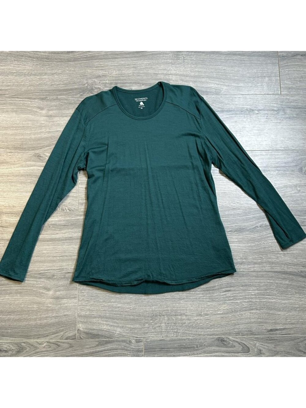 Segments Shirt Womens XL Green 100% Merino Wool Long Sleeve Base Layer Top Tee